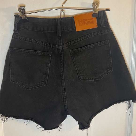 Princess Polly Black Cut Off Shorts - Picture 2 of 5